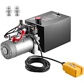 VEVOR 8 Quart Hydraulic Pump DC 12V 1.6KW Double Acting Dump Trailer Pump | 3200PSI Max Relief Pressure, 0.91 GPM Flow Rate, Hydraulic Power Unit for Dump Trailer Car Lifting (Horizontal Installation)