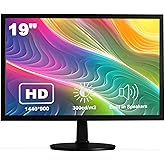 Insykktrkig 19" 1440x900 PC Monitor Office Monitor HDMI VGA LED Desktop Display Dual Speakers,60Hz,5ms,VESA Mounting,Wide Viewing Angle 170°,Brightness 300cd/m²,Tilt Adjust,Business Computer Screen