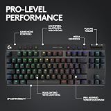 Logitech G PRO X TKL Lightspeed Wireless Keyboard GX Brown UK Layout Black view 5