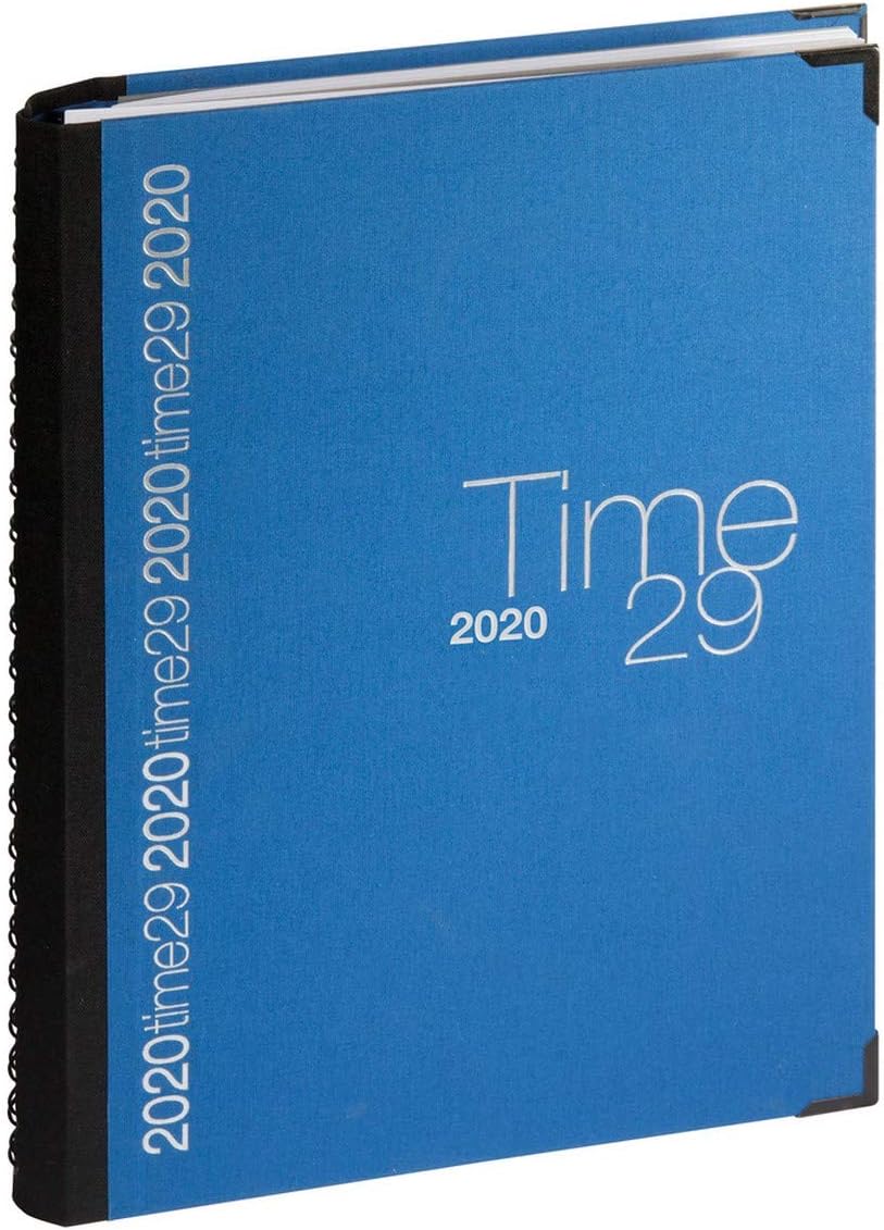 Exacompta - 296122E - Time 29S Spiral Lined Canvas Daily Diary - 21 cm x 29.7 cm - January 2025 to December 2025 - Blue