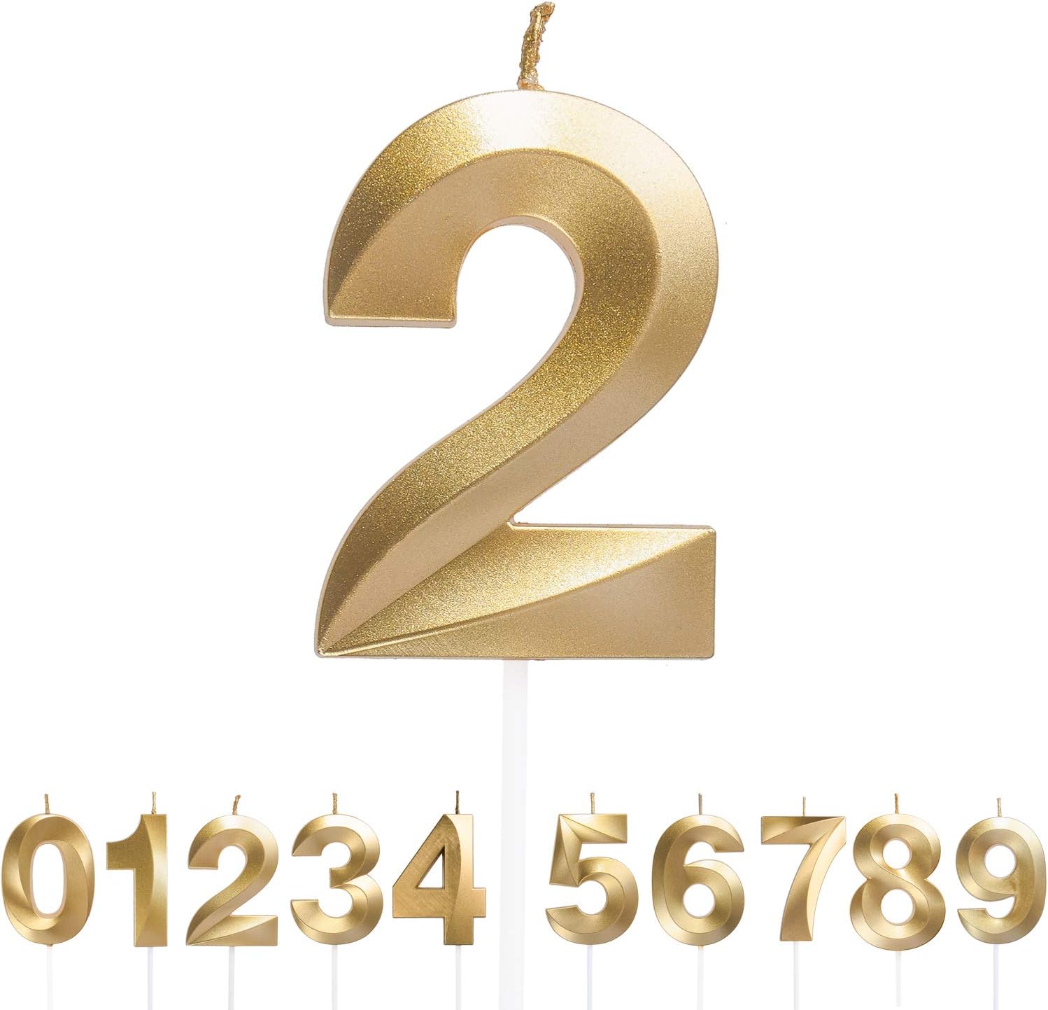 URAQT Birthday Candle for Cake Birthday Number Candles, 5D Shape