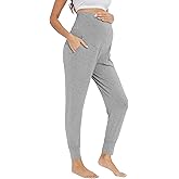 WiWi Women's Viscose from Bamboo Maternity Pants Soft Over The Belly Pregnancy Leggings High Waist Stretchy Bottoms