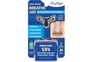SleepRight Nasal Breathe Aid – Comfortable Nasal Dilator for Better Breathing, Snore Stopper & Airflow Relief, Easy to Use for Sleep or Daily Wear, 1 Count, 20-Day