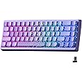 x XVX M67 Wireless 60% Percent Keyboard, QMK/VIA Topographic Gaming Keyboard, Tri-Mode Thocky Creamy Mechanical Keyboard, Hot Swappable Gasket Custom Keyboard RGB IMD Keyboard for Win/Mac(Purple)