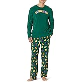Amazon Essentials Men's Flannel Pant and Long-Sleeve T-Shirt Pajama Set