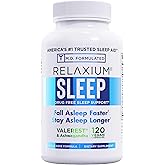 Relaxium Sleep Aid for Adults, Melatonin 5mg with Magnesium Glycinate, Sleep-Promoting Valerest & Ashwagandha, Non-Habit Forming Sleep Supplement, 120 Capsules, 4-Months Supply