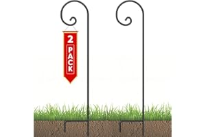 BEAU JARDIN Shepherd Hook 48 Inch 2 Pack No Assembly Required 2/5 Inch Heavy Duty Solid Metal Hanging Pole for Outdoor Garden Plant,Bird Feeder,Lanterns,Wedding Decor,Plant Baskets Wind Chimes