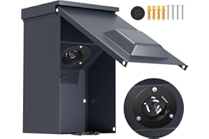 Joinfworld 50 Amp Generator Inlet Box, NEMA SS2-50P 125/250V 12500W Weatherproof Outdoor Receptacle, Emergency-Ready Industrial Grade