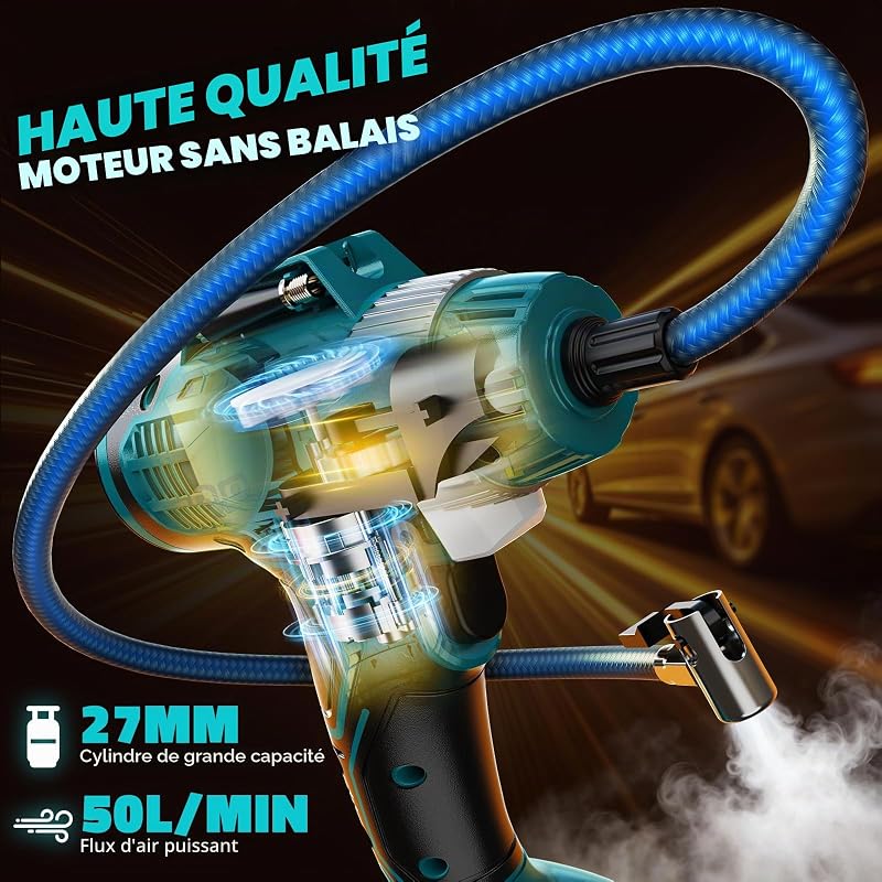 160 PSI Pompe à Air Portable Compatible avec Makita 20V（Piles non incluses）
