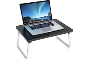 YOUPEHOM Foldable Lap Desks Laptop Tray for Bed or Couch,Portable Breakfast Serving Tray with Folding Legs,Lightweight Mini Table, Laptop Stand for Working, Reading and Writing,Black