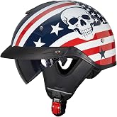MXJ Gear MF08 Half Helmet Sun Visor Retro Open Face Motorcycle Helmets | DOT Certifiedf,Retro Half Face Motorcycle Helmet for Adult Men Women withTop Vent,Adjustable Knob Design for Cruiser Scooter