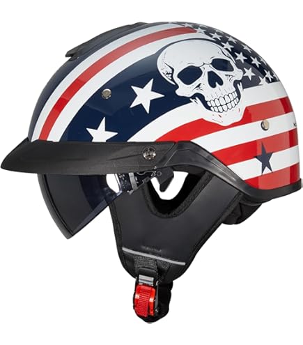 LS2 Helmets Bagger Motorcycle Half Helmet (Gloss Black