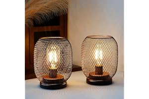 JHY DESIGN Set of 2 Metal Cage LED Lantern Battery Powered,Cordless Accent Light with LED.Great for Weddings,Parties,Patio,Events for Indoors Outdoors（Round Shape