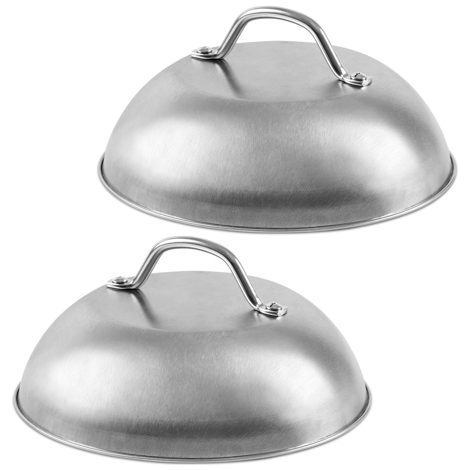 Photo 1 of 9 Inch Cheese Melting Dome - 2 Pack Heavy Duty Round Basting Cover - Stainless Steel Steaming Cover Grilling Melting Dome for Flat Top Griddle Grill - Griddle Accessories Indoor or Outdoor