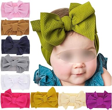 19 Bebe Serre Tete Large Elastique Souple Big Bow Bandeau Turban Bebes Filles Enfant Tout Petit Big Knot Head Wrap Accessoires Cheveux Aleatoire Amazon Fr Vetements Et Accessoires
