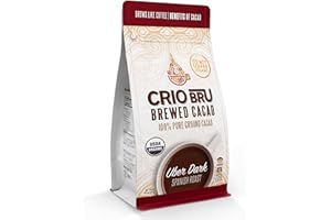 Crio Bru Brewed Cacao Uber Dark Spanish Roast 1.5lb (24oz) Bag - Coffee Alternative Natural Healthy Drink | 100% Pure Ground Cacao Beans | 99.99% Caffeine Free, Keto, Low Carb, Paleo, , Organic Brew And Enjoy Hot or Iced