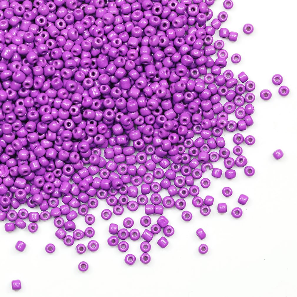 Tibaoffy Dark Purple Beads Size 6/0 Crafts Glass Seed Beads 4mm for Jewelry Making (Total About 100g About 1200pcs) — image 1