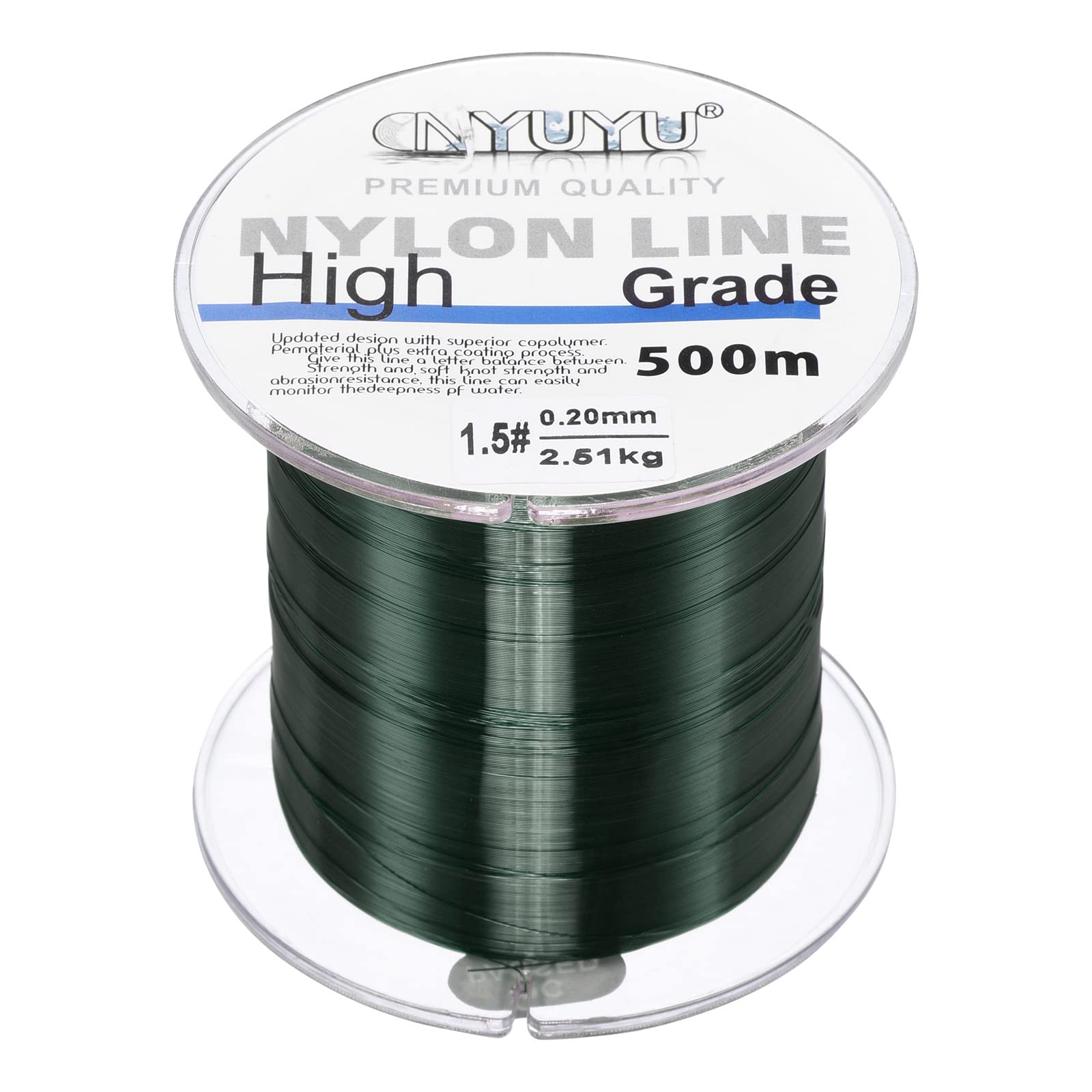 PATIKIL 547Yard/1640FT Nylon Fishing Line, 6Lb Monofilament String Wire Fluorocarbon Coated for DIY Craft Hanging Decoration, Dark Green
