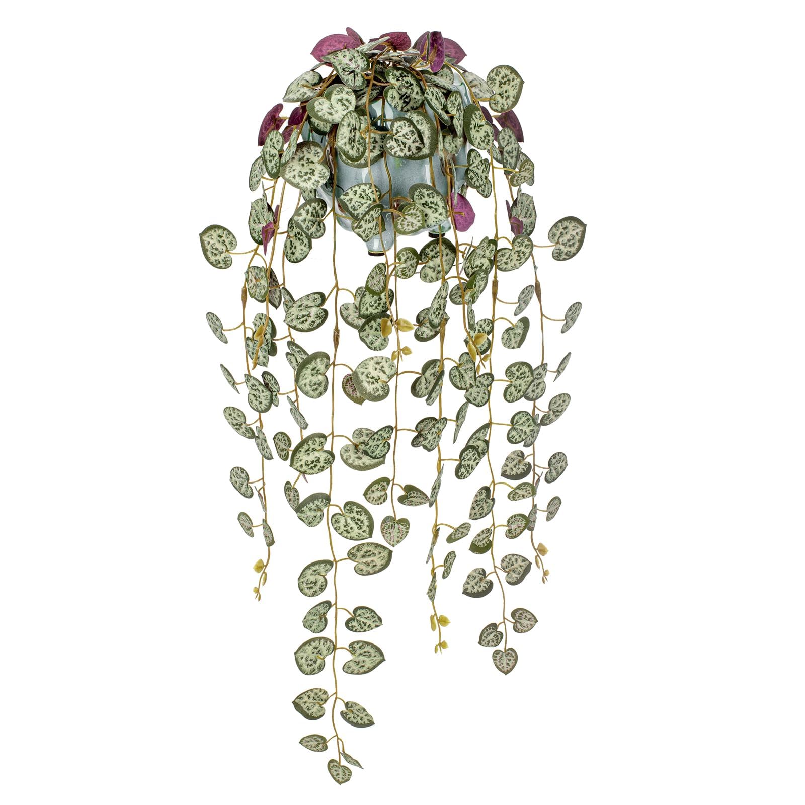 Hollyone Trailing Artificial Plants Decorative Fake Potted Plants, String of Hearts Plants Indoors Outdoors, Faux Trailing Plants for Home, Wall, Living Room, Bedroom, Office Decorations