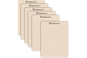 DAMSALE 6 Pcs Eyebrow Tattoo Skin Practice, Dounle Side Microblading Practice Skin Tattoo Skin Sheet No Ink Needed Practice Skin, Permanent Makeup Silicone Skins for Tattoo Eyebrow Beginner Salon (Black)