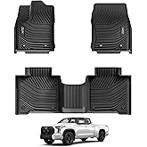 3W Floor Mats Fit 2022-2026 Toyota Tundra (Only for CrewMax Cab), TPE All Weather Custom Fit Floor Liner for Tundra SR/SR5/TRD PRO/Limited/Platinum/Castone Accessories Car Mats Easy Clean