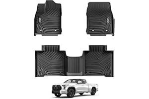 3W Floor Mats Fit 2022-2026 Toyota Tundra (Only for CrewMax Cab), TPE All Weather Custom Fit Floor Liner for Tundra SR/SR5/TRD PRO/Limited/Platinum/Castone Accessories Car Mats Easy Clean