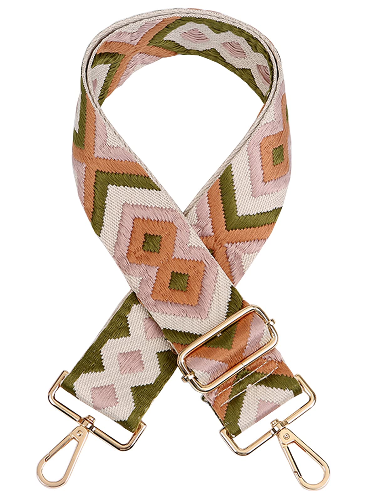 ZYLDK Adjustable Wide Shoulder/Crossbody Strap Replacement Bag Strap, Green, Nylon, Width 5cm, Length 140cm