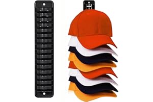 Wall Mounted Hat Rack Organizer for Baseball Caps Strong Adhesive Holds 10 16 Hats No Drilling Door Closet Storage Display (C