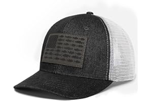 NAICISSISM American Fish Flag Trucker Hats - Fishing Gifts for Men - Outdoor Snapback Fishing Hats Perfect for Camping and Daily Use