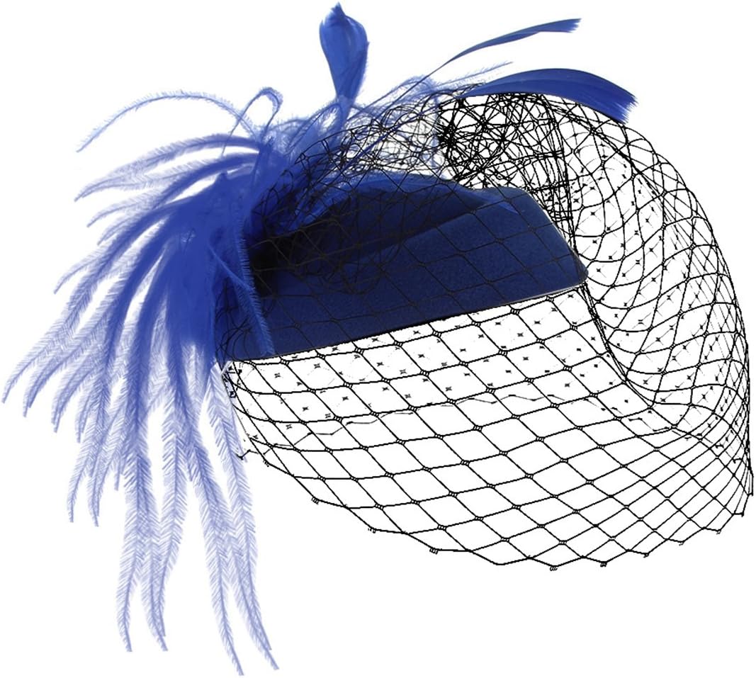 Fascinators Hair Clip Pillbox Hat Feather Mesh Derby Veil Wedding Party Hat