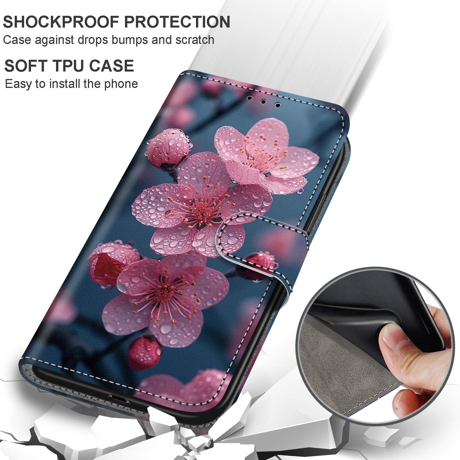 Handyhülle für Google Pixel 10a Hüllen Premium Leder Case Klappbar Wallet Magnet Kartenfach Standfunktion Schutzhülle kompatibel mit Google Pixel 10a Hülle,Blume 7