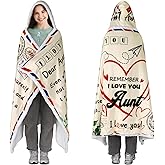Airmail Aunt Sherpa Wearable Blanket Hoodie - Aunt Christmas & Birthday Gift, 70.8" X 47.3"