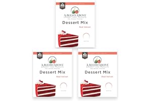 A BLEND ABOVE GOURMET FOOD PRODUCTS A Blend Above Red Velvet Cake Mix - No-Bake Desserts, All Natural, Vegan, Gluten Free, No MSG - Instant Dessert Mix, Fruit Dip, Bagel Topping, Frosting, Cheesecake Filling - Makes 16 Oz (Pack of 3)