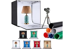 ZKEEZM Light Box Photography 24"x24" with 240LED Lights and 6 Color Backdrops Photo Box with Lights, Foldable Light Box with Adjustable Brightness, 3000-6500K Dimmable Portable Picture Box Shooting