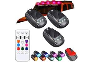 2/3/4/5PCS Solar Cab Lights for Truck, 2026 New Solar Car Roof RGB Strobe Light, 8-Color Changing, No Drill Solar Powered Cab