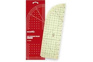 Kearing Hot Hem Ruler for Sewing, 4 x 12 Inch, Patented Heat Resistant Non-Slip Hot Ironing Ruler for Measure, Mark, Fold, Press with Dry or Steam Iron