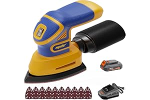 Mayoki 1.9Amp Cordless Detail Sander Compatible with Dewalt 20v Max Battery, Dust Collector, Brushless 12,000 OPM Speed, Comp