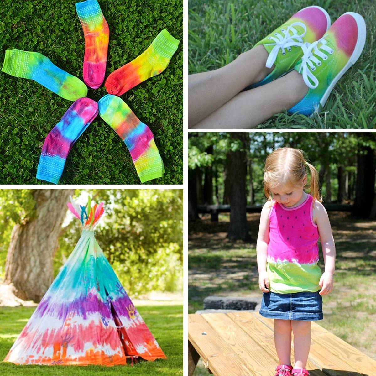 Vanstek 20 Colors Tie Dye Kit, Tie Dye Shirt DIY Fabric Dye for Women, Kids, Men, with Rubber Bands, Great for Family Friends Group Party Supplies