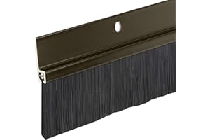 RANDALL MANUFACTURING CO., INC Heavy Duty Brush Door Sweep – 48" Long Brown Draft Stopper | Aluminum Holder with 2" Polypropylene Bristles | Weather Stripping Door Bottom Seal for Exterior & Interior Doors