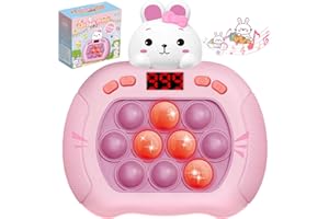 UMQYYMKO Pop Game - Light Up Fidget Toy for Kids & Adults, Quick Push Fast Push Sensory Toys for Kids 5-7, 8-12, Easter Basket Stuffers, Handheld Game for Stress Relief, Fun Easter Toys & Gifts