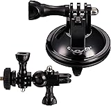 Coocheer Suction Cup Mount Holder with Greater Suction Power, 1/4 Inch Tripod Mount Adapter for GoPro Hero 4, 3+, 3, 2 1 and other Cameras (Suction Cup Mount)