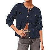 Bsubseach Cardigan Sweaters for Women with Pockets Fall Cropped Cardigans Trendy Button Up Sweaters