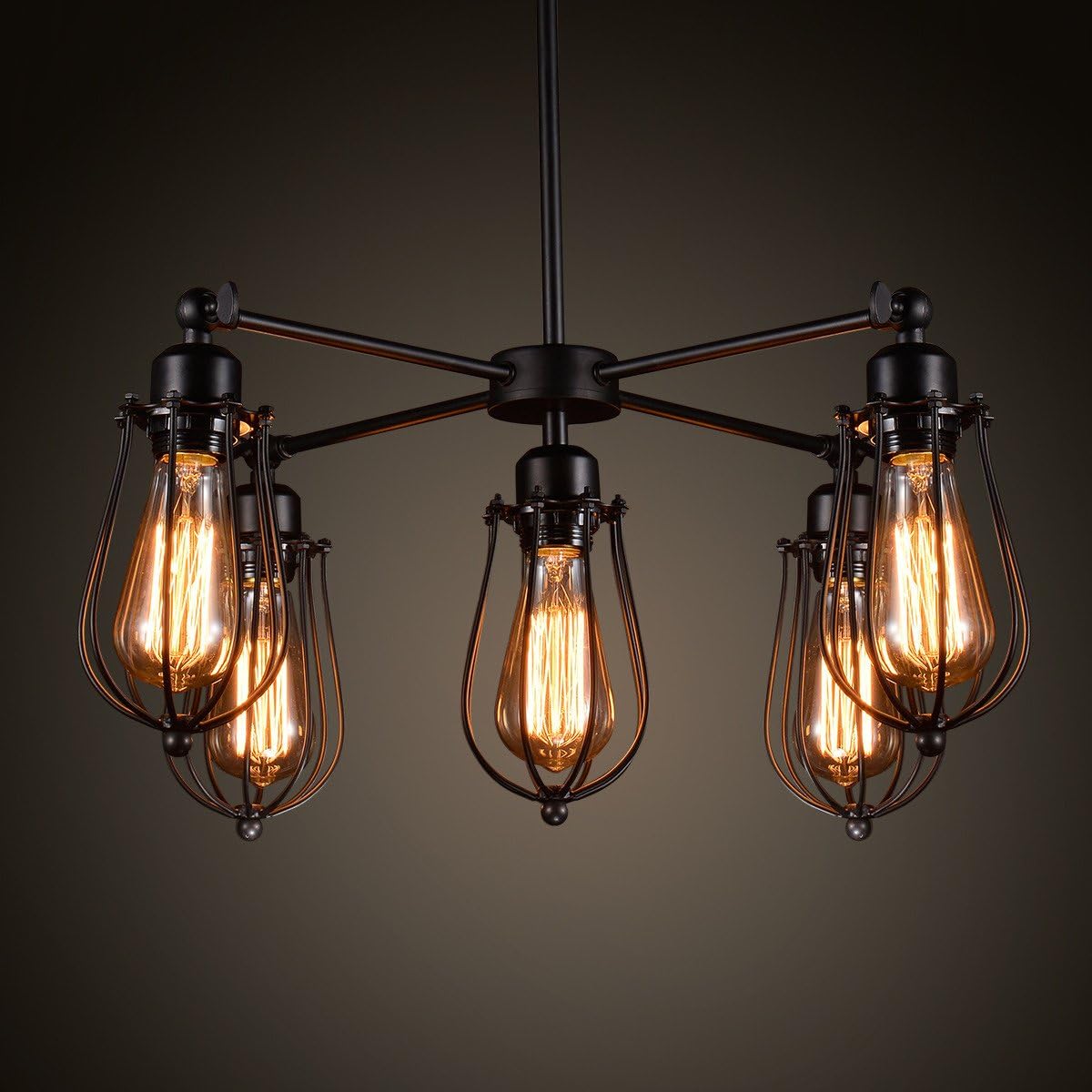 American industrial Style village ferrous iron grapefruit 5 chandelier vintage continental style iron metal punk spider chandeliers antique chandeliers modern minimalist loft and cafe of the creative industries in the Nordic bar pendant 55*18*22cm