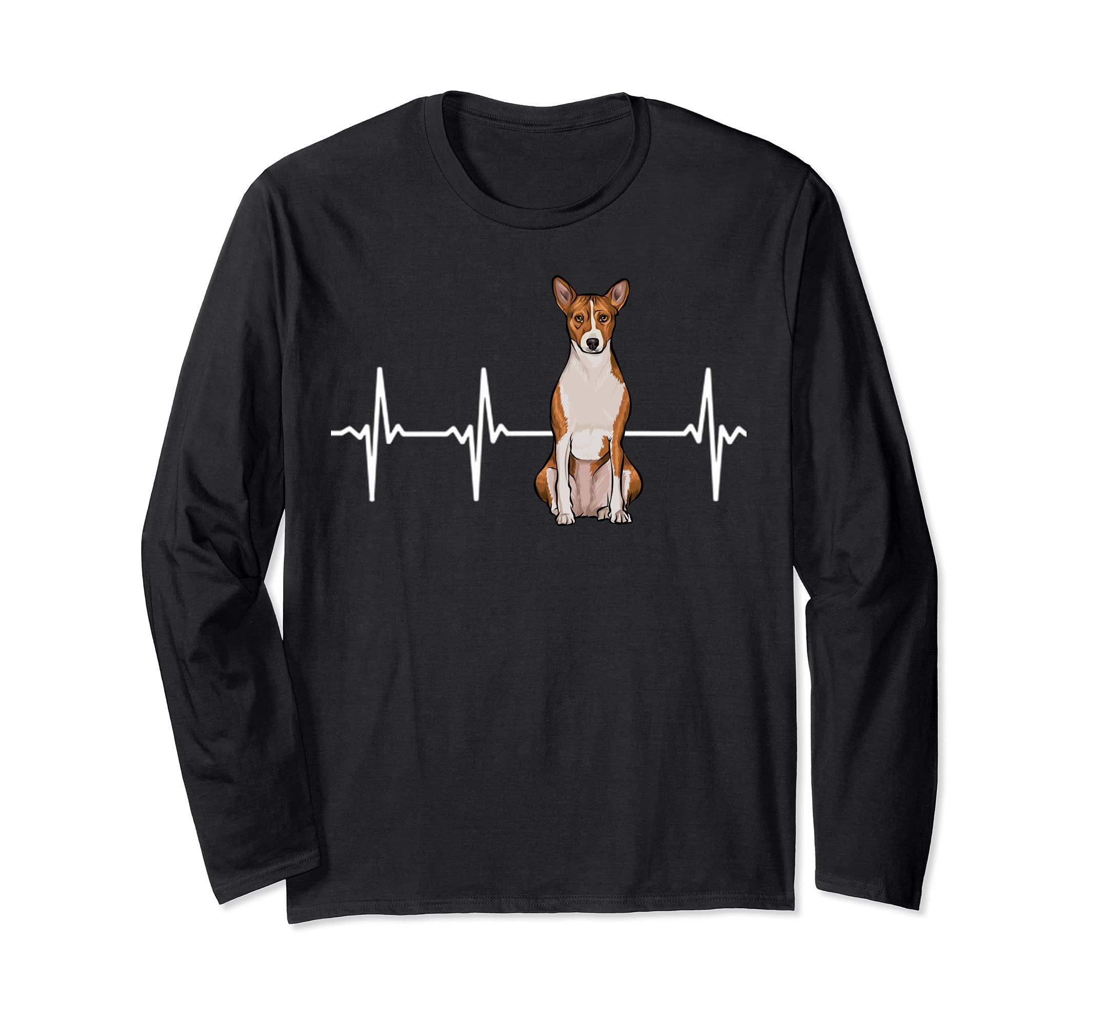 Basenji Heartbeat Dog Lover Long Sleeve T-Shirt