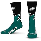 For Bare Feet NFL Unisex Kids Black Wave Crew Sock Nfl Youth