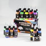 SAGUDIO Airbrush Acrylic Paint Set 24x30ml Basic Colors Ready to Airbrush view 2