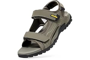 FitVille Mens Sandal With Arch Support Wide Toe Box Walking Athletic Sandals For Men Outdoor Summer Shoes Cushion Adjustable 