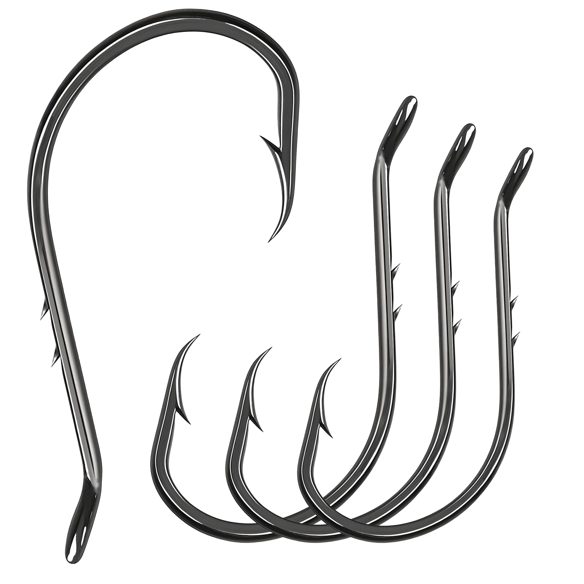 Photo 1 of 9KM DWLIFE Octopus Hooks 50/100 Pack Double Barb Eagle Claw Fishing Hooks Corrosion-Resistant Circle Hooks for Bass, Catfish, Walleye