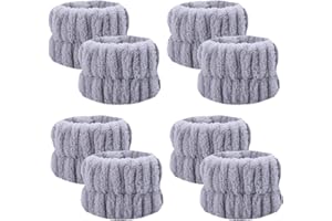 Xinwoxun 8 Pcs Women Face Wash Wristbands Microfiber Wrist Washband Spa Washband Wrist Towels for Washing Face, Prevent Water Running Down The Arms
