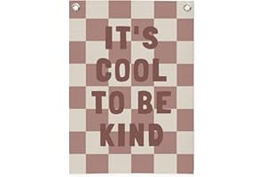 MOFUYU Kids Room Decor,It's Cool to Be Kind Banner for Classroom,Baby Nursery Decor Wall Hanging Flag for Bedroom Playroom Classroom Kids Rroom 18x25 Inch(Pink)
